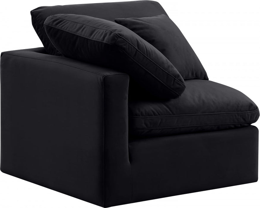 Indulge Velvet Living Room Chair Black - 147Black-Corner - Vega Furniture
