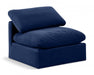 Indulge Velvet Living Room Chair Blue - 147Navy-Armless - Vega Furniture