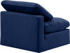 Indulge Velvet Living Room Chair Blue - 147Navy-Armless - Vega Furniture