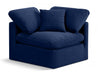 Indulge Velvet Living Room Chair Blue - 147Navy-Corner - Vega Furniture