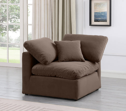 Indulge Velvet Living Room Chair Brown - 147Brown-Corner - Vega Furniture