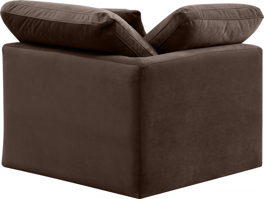 Indulge Velvet Living Room Chair Brown - 147Brown-Corner - Vega Furniture