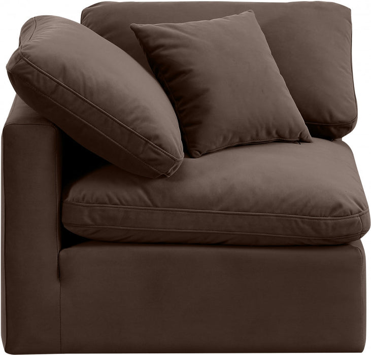 Indulge Velvet Living Room Chair Brown - 147Brown-Corner - Vega Furniture