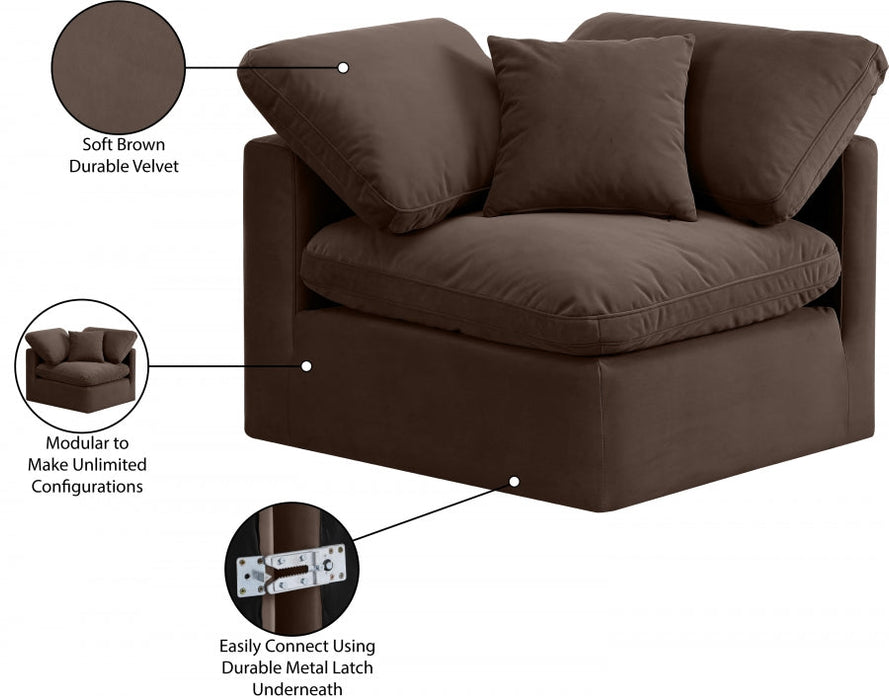 Indulge Velvet Living Room Chair Brown - 147Brown-Corner - Vega Furniture