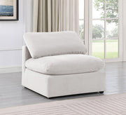 Indulge Velvet Living Room Chair Cream - 147Cream-Armless - Vega Furniture