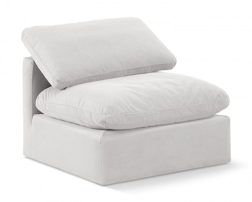 Indulge Velvet Living Room Chair Cream - 147Cream-Armless - Vega Furniture