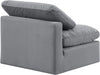 Indulge Velvet Living Room Chair Grey - 147Grey-Armless - Vega Furniture