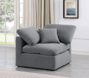 Indulge Velvet Living Room Chair Grey - 147Grey-Corner - Vega Furniture