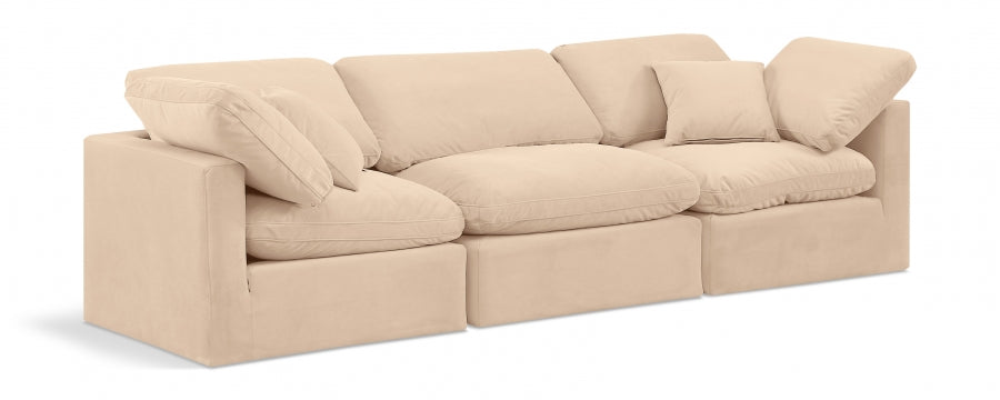 Indulge Velvet Sofa Beige - 147Beige-S105 - Vega Furniture