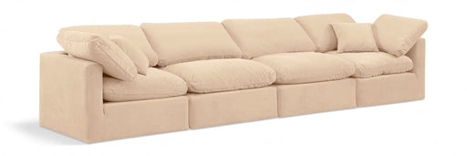 Indulge Velvet Sofa Beige - 147Beige-S140 - Vega Furniture