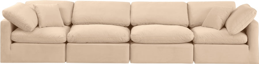 Indulge Velvet Sofa Beige - 147Beige-S140 - Vega Furniture