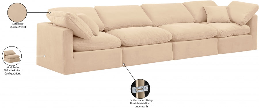 Indulge Velvet Sofa Beige - 147Beige-S140 - Vega Furniture
