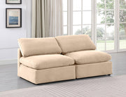 Indulge Velvet Sofa Beige - 147Beige-S2 - Vega Furniture
