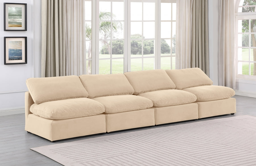 Indulge Velvet Sofa Beige - 147Beige-S4 - Vega Furniture