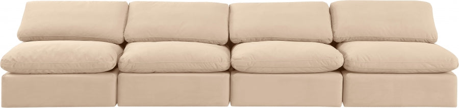 Indulge Velvet Sofa Beige - 147Beige-S4 - Vega Furniture