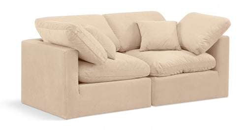 Indulge Velvet Sofa Beige - 147Beige-S70 - Vega Furniture