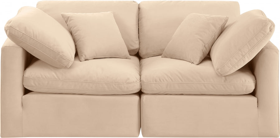 Indulge Velvet Sofa Beige - 147Beige-S70 - Vega Furniture