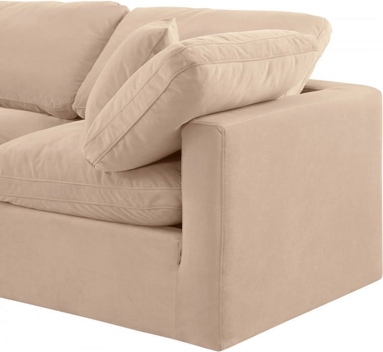Indulge Velvet Sofa Beige - 147Beige-S70 - Vega Furniture