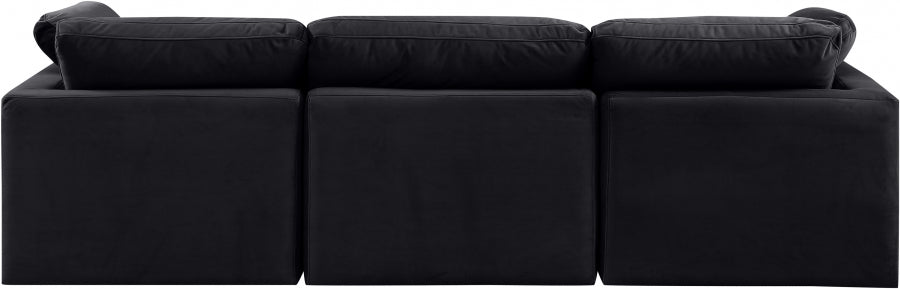 Indulge Velvet Sofa Black - 147Black-S105 - Vega Furniture