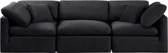 Indulge Velvet Sofa Black - 147Black-S105 - Vega Furniture