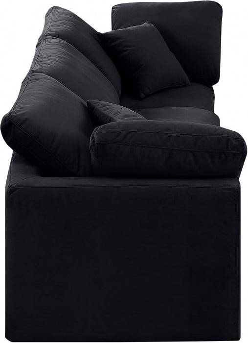 Indulge Velvet Sofa Black - 147Black-S105 - Vega Furniture