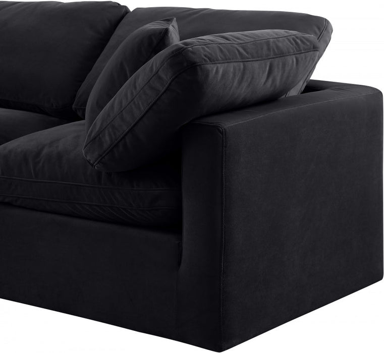 Indulge Velvet Sofa Black - 147Black-S105 - Vega Furniture