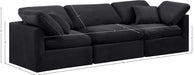 Indulge Velvet Sofa Black - 147Black-S105 - Vega Furniture