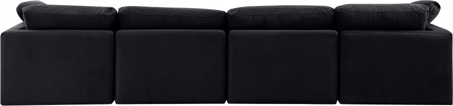 Indulge Velvet Sofa Black - 147Black-S140 - Vega Furniture