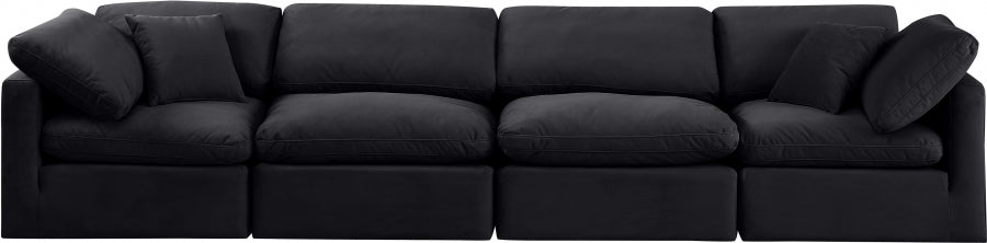 Indulge Velvet Sofa Black - 147Black-S140 - Vega Furniture