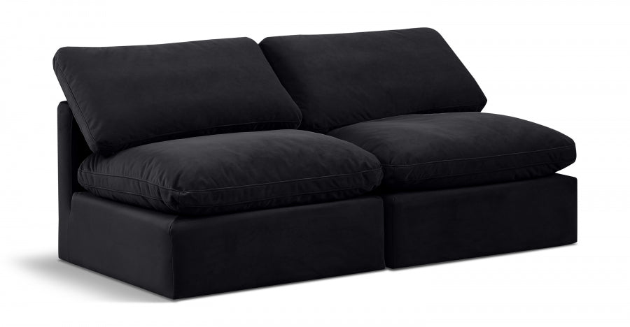 Indulge Velvet Sofa Black - 147Black-S2 - Vega Furniture