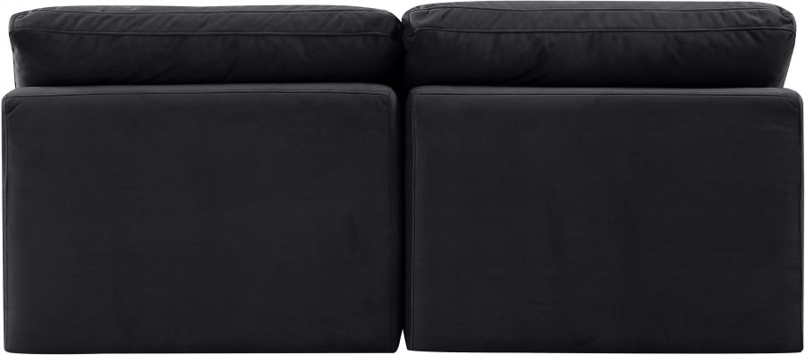 Indulge Velvet Sofa Black - 147Black-S2 - Vega Furniture