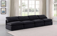 Indulge Velvet Sofa Black - 147Black-S4 - Vega Furniture