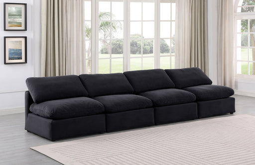 Indulge Velvet Sofa Black - 147Black-S4 - Vega Furniture