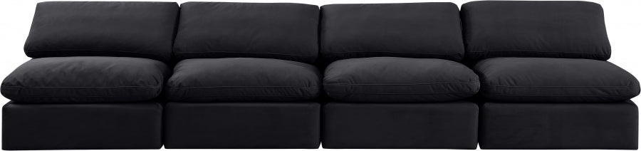 Indulge Velvet Sofa Black - 147Black-S4 - Vega Furniture