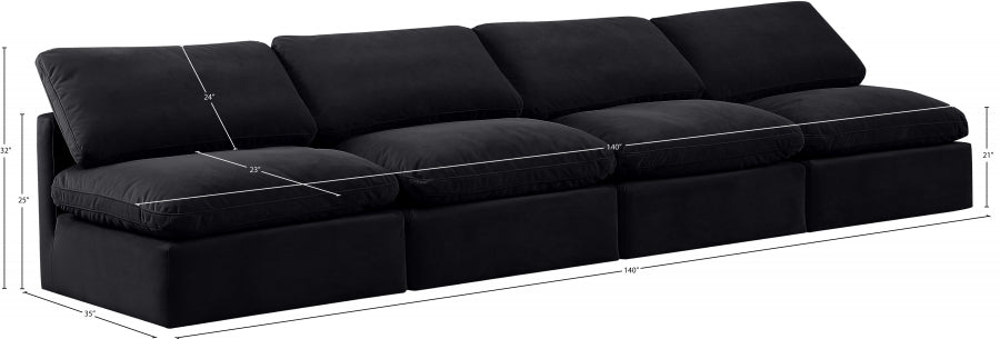 Indulge Velvet Sofa Black - 147Black-S4 - Vega Furniture