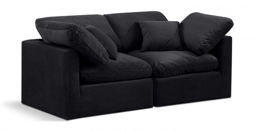 Indulge Velvet Sofa Black - 147Black-S70 - Vega Furniture