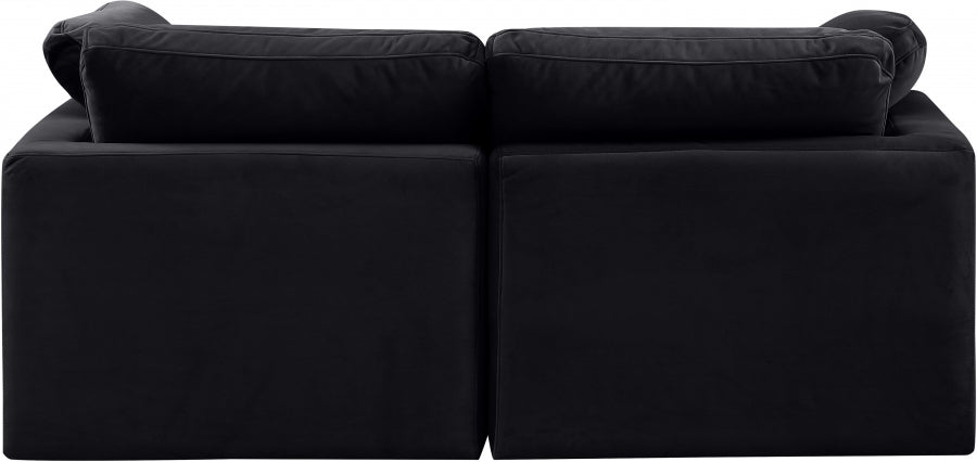 Indulge Velvet Sofa Black - 147Black-S70 - Vega Furniture