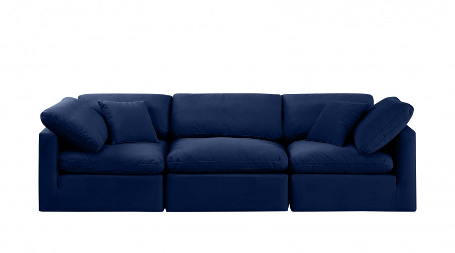 Indulge Velvet Sofa Blue - 147Navy-S105 - Vega Furniture