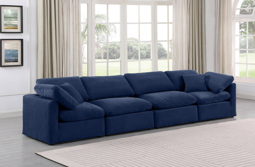 Indulge Velvet Sofa Blue - 147Navy-S140 - Vega Furniture