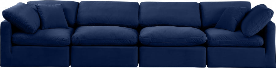 Indulge Velvet Sofa Blue - 147Navy-S140 - Vega Furniture