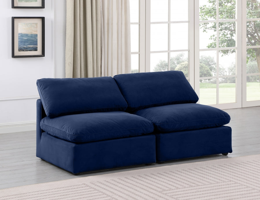 Indulge Velvet Sofa Blue - 147Navy-S2 - Vega Furniture