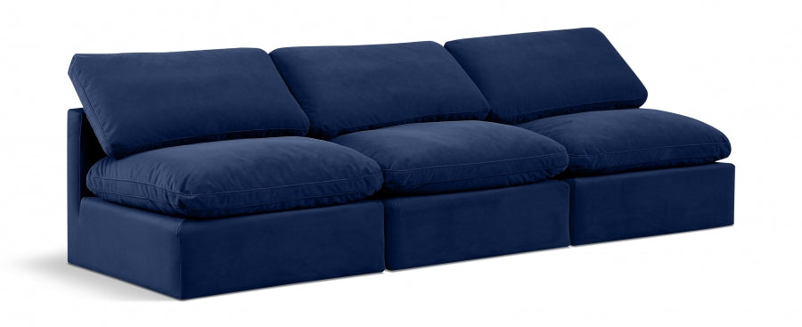 Indulge Velvet Sofa Blue - 147Navy-S3 - Vega Furniture