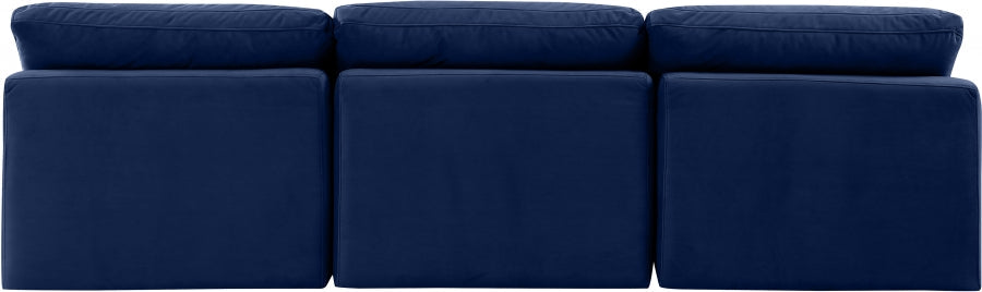 Indulge Velvet Sofa Blue - 147Navy-S3 - Vega Furniture