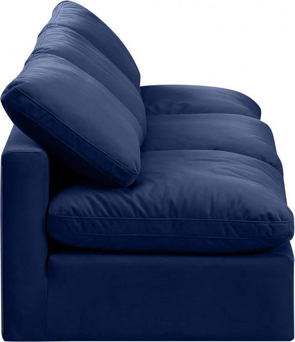 Indulge Velvet Sofa Blue - 147Navy-S3 - Vega Furniture