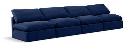 Indulge Velvet Sofa Blue - 147Navy-S4 - Vega Furniture