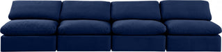 Indulge Velvet Sofa Blue - 147Navy-S4 - Vega Furniture