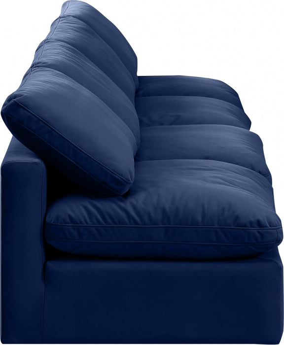 Indulge Velvet Sofa Blue - 147Navy-S4 - Vega Furniture