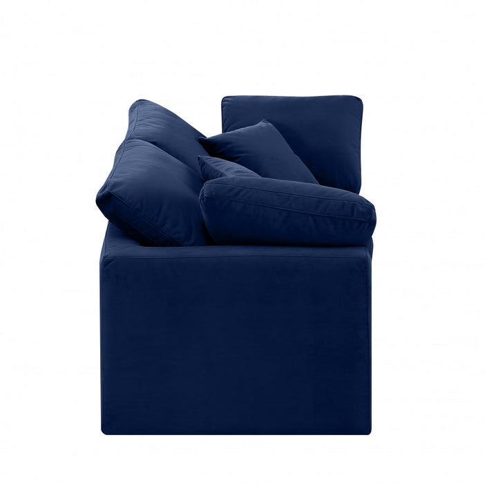 Indulge Velvet Sofa Blue - 147Navy-S70 - Vega Furniture
