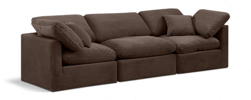 Indulge Velvet Sofa Brown - 147Brown-S105 - Vega Furniture