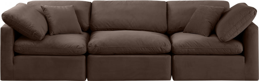 Indulge Velvet Sofa Brown - 147Brown-S105 - Vega Furniture